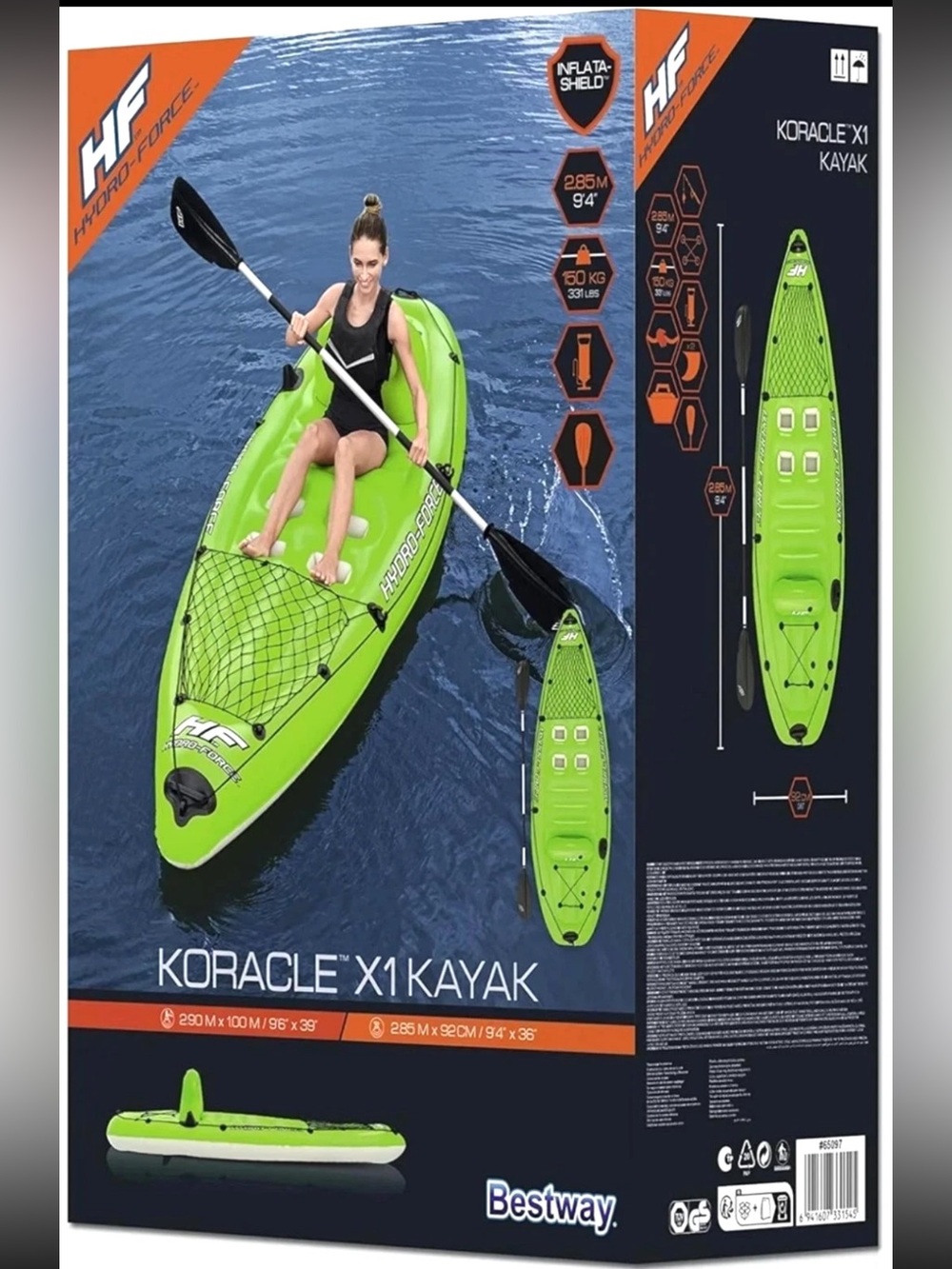 Bestway Hydro-force Inflatable Koracle Fishing Kayak Boat Complete Set with Pump